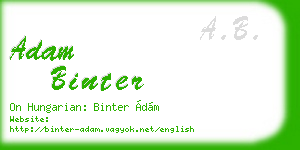 adam binter business card